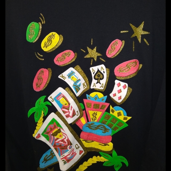 VTG 90's Knitwear By Dobie Casino, Poker T-Shirt - Picture 2 of 4